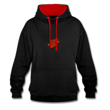 Lade das Bild in den Galerie-Viewer, Contrast Colour Hoodie Herren/Männer selbst gestalten und bedrucken - black/red