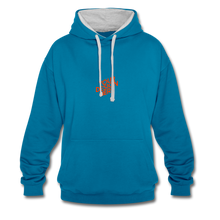 Lade das Bild in den Galerie-Viewer, Contrast Colour Hoodie Herren/Männer selbst gestalten und bedrucken - peacock blue/heather grey
