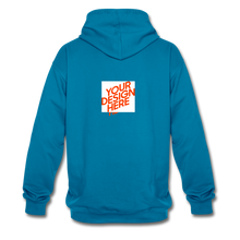 Lade das Bild in den Galerie-Viewer, Contrast Colour Hoodie Herren/Männer selbst gestalten und bedrucken - peacock blue/heather grey