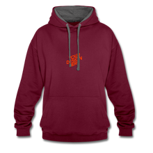 Lade das Bild in den Galerie-Viewer, Contrast Colour Hoodie Herren/Männer selbst gestalten und bedrucken - burgundy/charcoal