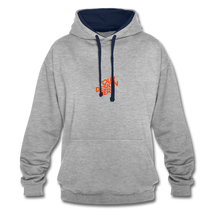 Lade das Bild in den Galerie-Viewer, Contrast Colour Hoodie Herren/Männer selbst gestalten und bedrucken - heather grey/navy
