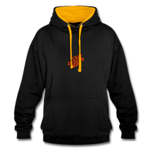 Lade das Bild in den Galerie-Viewer, Contrast Colour Hoodie Herren/Männer selbst gestalten und bedrucken - black/gold