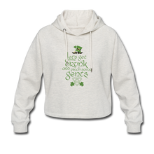 Lade das Bild in den Galerie-Viewer, Damen/Frauen selbst gestalten und bedruckenCropped Hoodie - heather oatmeal