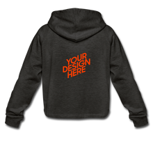 Lade das Bild in den Galerie-Viewer, Damen/Frauen selbst gestalten und bedruckenCropped Hoodie - charcoal grey