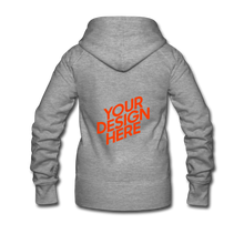 Lade das Bild in den Galerie-Viewer, Damen/Frauen selbst gestalten und bedrucken Premium Hooded Jacket - heather grey