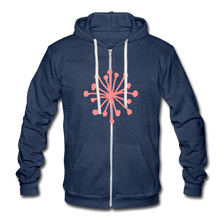 Lade das Bild in den Galerie-Viewer, Damen/Frauen selbst gestalten und bedrucken Tri-blend Hooded Jacket by Bella + Canvas - heather navy