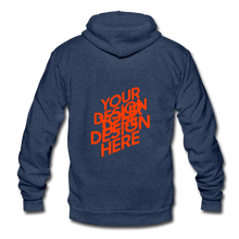 Lade das Bild in den Galerie-Viewer, Damen/Frauen selbst gestalten und bedrucken Tri-blend Hooded Jacket by Bella + Canvas - heather navy