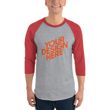 Lade das Bild in den Galerie-Viewer, Jugendliche Jungen 3/4-Ärmel-Raglanhemd Shirt mit Photo Text selbst gestalten und bedrucken