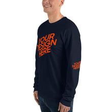 Lade das Bild in den Galerie-Viewer, Amerikanisches Langarm-T-Shirt mit vollem Ärmeln für Herren/Männer selbst entworfen und bedruckt