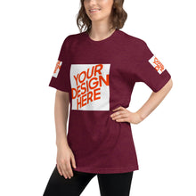 Lade das Bild in den Galerie-Viewer, Tri-Blend Track-Shirt Damen/Frauen selbst gestalten und bedrucken