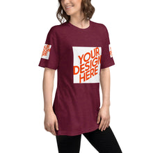 Lade das Bild in den Galerie-Viewer, Tri-Blend Track-Shirt Damen/Frauen selbst gestalten und bedrucken