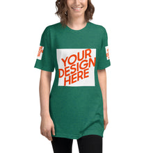 Lade das Bild in den Galerie-Viewer, Tri-Blend Track-Shirt Damen/Frauen selbst gestalten und bedrucken