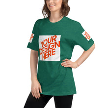 Lade das Bild in den Galerie-Viewer, Tri-Blend Track-Shirt Damen/Frauen selbst gestalten und bedrucken