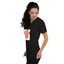 Lade das Bild in den Galerie-Viewer, Kurzämerliges T-Shirt mit V-Ausschnitt Damen/Frauen selbst gestalten und bedrucken