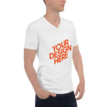 Lade das Bild in den Galerie-Viewer, Kurzämerliges-T-Shirt mit V-Ausschnitt Herren/Männer selbst gestalten und bedrucken