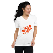Lade das Bild in den Galerie-Viewer, Kurzämerliges T-Shirt mit V-Ausschnitt Damen/Frauen selbst gestalten und bedrucken