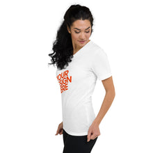 Lade das Bild in den Galerie-Viewer, Kurzämerliges T-Shirt mit V-Ausschnitt Damen/Frauen selbst gestalten und bedrucken