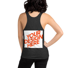 Lade das Bild in den Galerie-Viewer, Tri-Blend Racerback Tank-Top für Damen selbst gestalten und bedrucken
