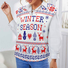 Lade das Bild in den Galerie-Viewer, Oversized Pullunder mit V-Ausschnitt | Strickweste Damen | S-2XL
