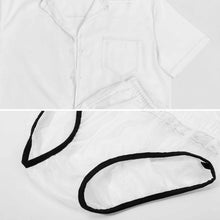 Lade das Bild in den Galerie-Viewer, Satin-Pyjama Herren mit individuellem Druck – Kurzarm-Set personalisierbar
