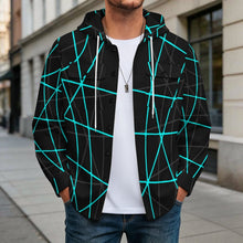 Lade das Bild in den Galerie-Viewer, Long Sleeved Hooded Shirt Jacket Line Curve
