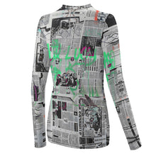 Lade das Bild in den Galerie-Viewer, Women's Long Sleeve T-Shirt Newspaper Graffiti
