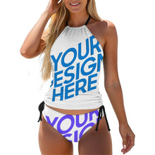 Lade das Bild in den Galerie-Viewer, Badeanzug Halfter Bustier Bikini 2-tlg. Set F145kA01 für Damen Frauen mit Foto Text selbst gestalten und bedrucken
