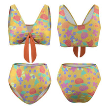 Lade das Bild in den Galerie-Viewer, High Waist Bikini selbst gestalten | Tie-Front Set mit Bauch-Weg-Effekt
