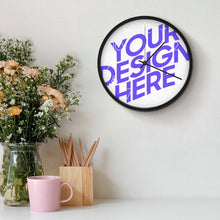 Lade das Bild in den Galerie-Viewer, Fashion Wanduhr ohne Tickgeräusche im modern Stil mit Lautlosem Uhrwerk - Große Wand Uhr 25 cm für Büro Küche Schlafzimmer Wohnzimmer Klassenzimmer mit Fotos Muster Text Logo selbst gestalten und bedrucken
