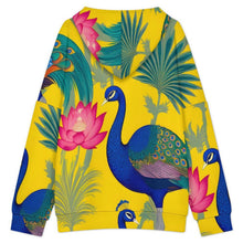 Lade das Bild in den Galerie-Viewer, Hooded Long-sleeved Sweater Peacock, Lotus
