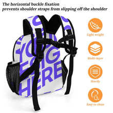 Lade das Bild in den Galerie-Viewer, Einzelbild-Design 13 Zoll Volldruck Kinderschultasche Schulrucksack mit Fotos Muster Text Logo selbst gestalten und bedrucken

