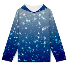 Lade das Bild in den Galerie-Viewer, Raglan Sleeve Hoodie Stars, Blue, Gradients
