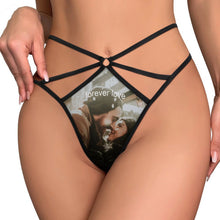 Lade das Bild in den Galerie-Viewer, Personalisierter Tanga String | Transparenter Mesh &amp; Foto-Druck | Sexy &amp; Nahtlos

