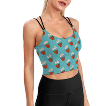Lade das Bild in den Galerie-Viewer, Personalisiertes Yoga Crop Top | Longline Sport-BH bedrucken | High Neck

