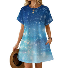 Lade das Bild in den Galerie-Viewer, Short-sleeved Dress Christmas Tree, Starlight, Stars, Winter
