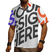 Lade das Bild in den Galerie-Viewer, Voll Druck Reiner Baumwolle Herren / Männer Kurzarmhemd mit kubanischem Kragen SDS013 mit Foto Design Motiv Text selbst gestalten und bedrucken
