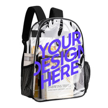 Lade das Bild in den Galerie-Viewer, 17 Zoll Transparente Rucksack Schultasche mit Fotos Muster Text Logo selbst gestalten und bedrucken
