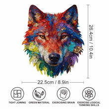 Lade das Bild in den Galerie-Viewer, Unregelmäßiges Holzpuzzles (Wolfskopfform) JJ0533027 mit Fotos Muster Text selbst gestalten und bedrucken
