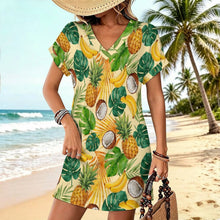Lade das Bild in den Galerie-Viewer, Casual Flared Sleeve V-Neck Dress 1 (3)
