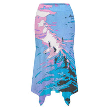 Lade das Bild in den Galerie-Viewer, Personalisierter Rock mit asymmetrischem Volant-Saum – Midi-Rock mit individuellem Druck
