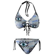 Lade das Bild in den Galerie-Viewer, Geraffter Schnür-Bikini | Tie-Side String Bikini
