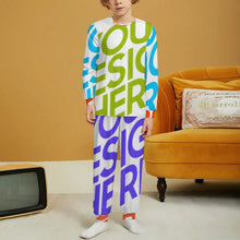 Lade das Bild in den Galerie-Viewer, Multi-Image-Druck Kinder Rundhalsausschnitt Langarm Pyjama-Set LM126 mit Fotos Muster Text Logo selbst gestalten und bedrucken
