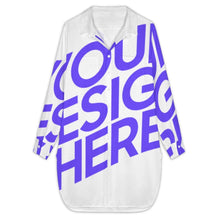 Lade das Bild in den Galerie-Viewer, Damen Langes Hemdblusenkleid KCS mit Foto Design Motiv Text selbst gestalten und bedrucken (Simple Design)
