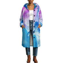 Lade das Bild in den Galerie-Viewer, Damen Fleecejacke lang mit Kapuze individuell bedruckbar

