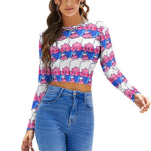 Lade das Bild in den Galerie-Viewer, Rückenfreies Crop Top zum Binden | Langarm Yoga Shirt | Personalisiert &amp; Atmungsaktiv

