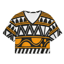 Lade das Bild in den Galerie-Viewer, Short V-neck Top African Pattern
