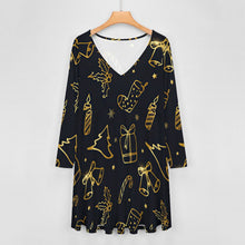 Lade das Bild in den Galerie-Viewer, V-Ausschnitt Kleid Plus Size | S bis 8XL | Figurumschmeichelnd
