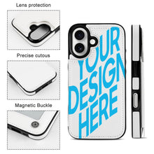 Lade das Bild in den Galerie-Viewer, TPU Leder Apple iPhone 16 Handyhülle Serie Business Handytasche Kartenfach Schutzhülle mit Standfunktion zum Aufklappen aufstellbar Etui mit Foto Design Motiv Text selbst gestalten und bedrucken
