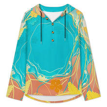 Lade das Bild in den Galerie-Viewer, Button Hooded Sweatshirt Colored Plants, Leaves
