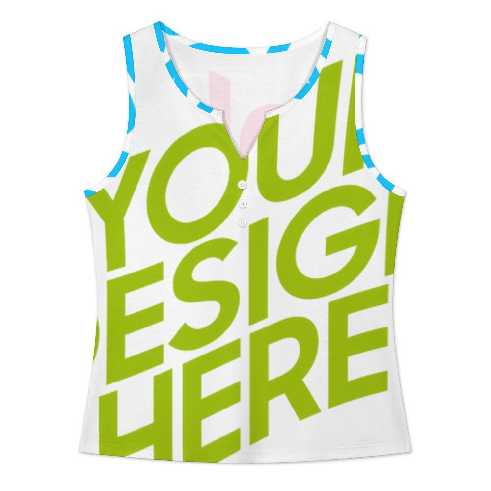 Multi-Image-Design Damen / Frauen Tank Top mit drei Knöpfen BXV mit Foto Design Motiv Text selbst gestalten und bedrucken (Simple Design)